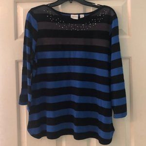 Chico's Zenergy 3/4 Sleeve Top Chico's Size 2 12 L